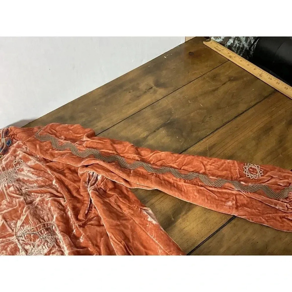 Johnny Was Biya Lyra Orange Velvet Zodiac Embroidered Blouse Tunic Large $345 - Picture 9 of 15